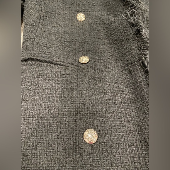 Rachel Zoe Black midi Tweed Blazer Coat Jacket size XS - Picture 8 of 9